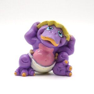 Vintage Galoob Magic Diaper Baby Dino Purple Dinosaur PVC Figure 2" 1992 Toy